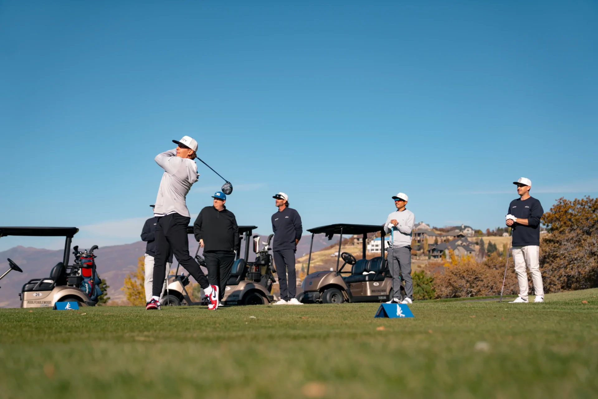 Golf course at sunset